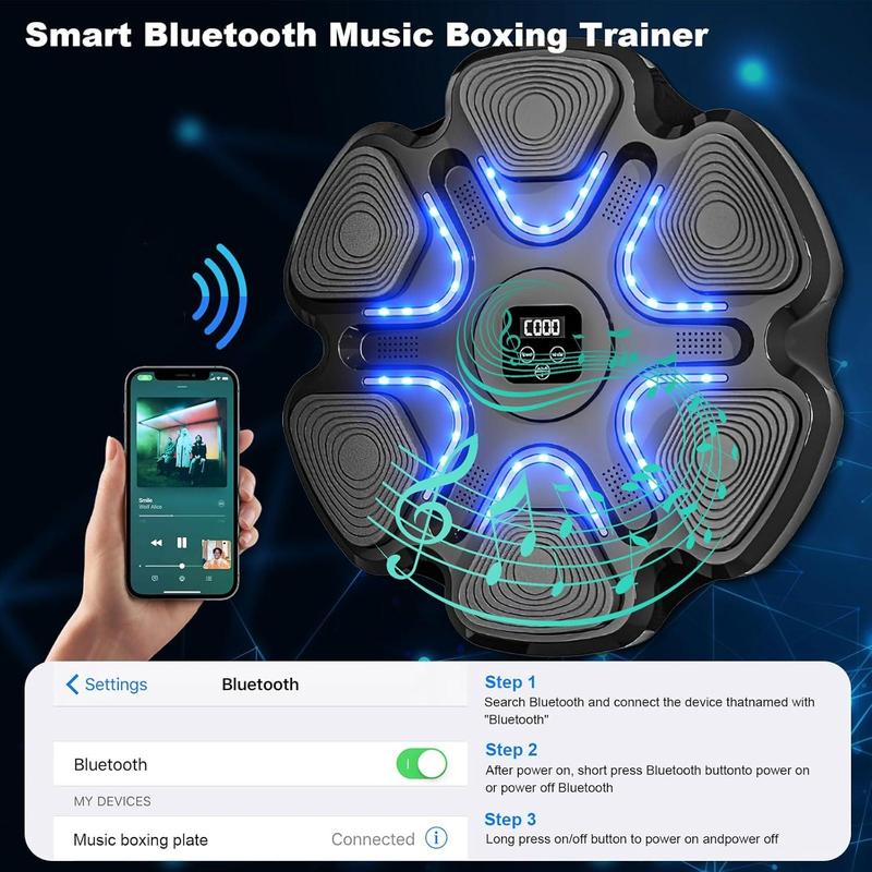 Smart Music Boxing Machine with Boxing Gloves, Wall Mounted Bluetooth-compatible Music Boxing Trainer, Electronic Boxing Target, Workout Punching Equipment for Home