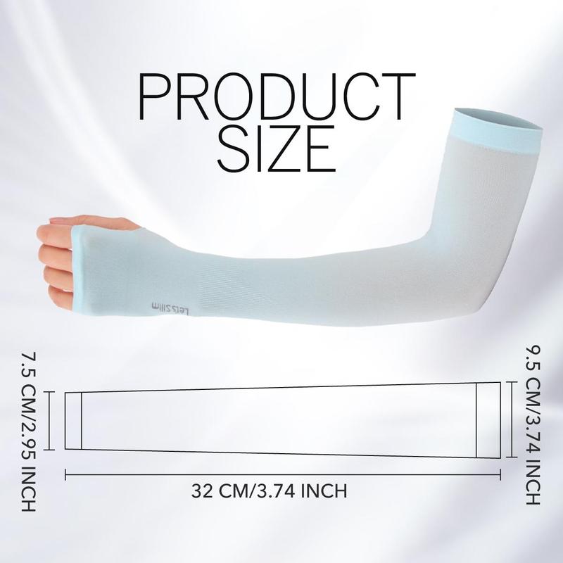 1 Pair Anti-UV Ice Silk Arm Sleeve, Sunscreen Fingerless Glove, Bicycle Arm Sleeve