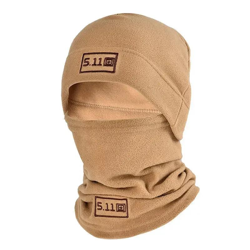 Tactical Fleece Hat&Scarf Set Thermal Head Cover Winter Warm Balaclava Face Mask Sports Cycling Bonnet Neck Protector