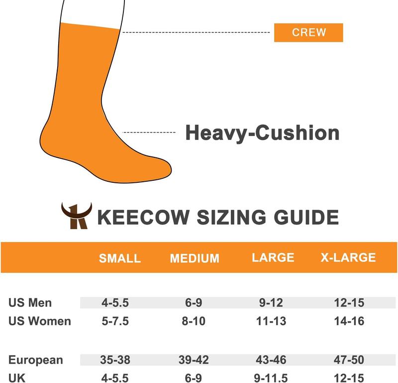 Merino  Crew Socks For Men & Women, Thermal, Warm, Winter, Cushion, Socks For Hiking, Working, Running, 3 Pairs