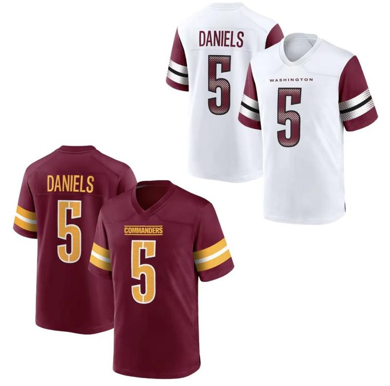 Jayden Daniels Number 5 Commanders Football Jersey, American Football Jersey Team