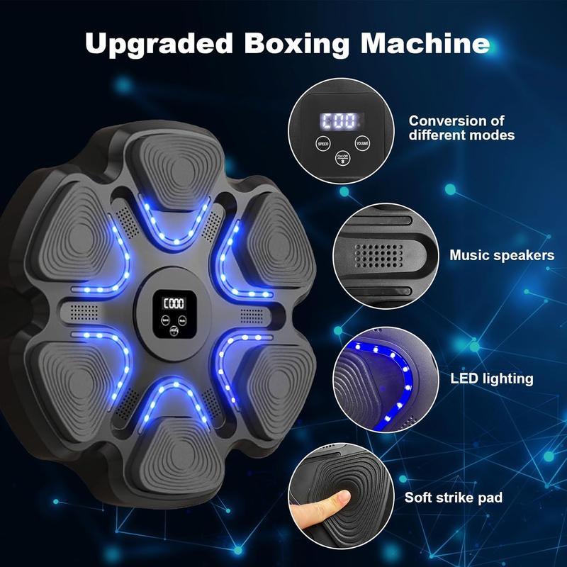 Smart Music Boxing Machine with Boxing Gloves, Wall Mounted Bluetooth-compatible Music Boxing Trainer, Electronic Boxing Target, Worko