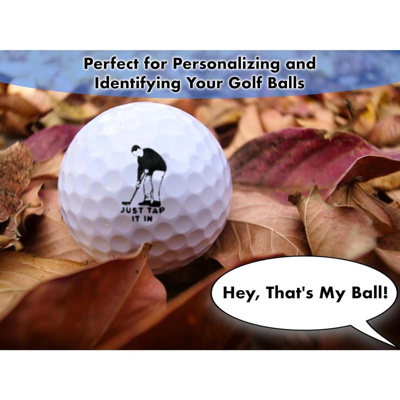 Ball Badge - Golf Ball Stamp (The Happy Series), Self-Inking Golf Ball Stamper, Golf Ball Marker, Reusable Golf Ball Marking Tool to Identify Golf Balls - Reusable Ink Stamp