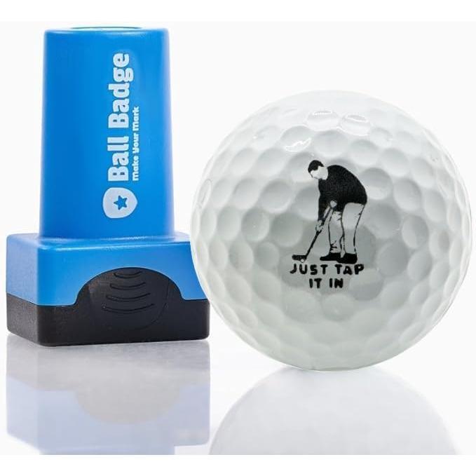 Ball Badge - Golf Ball Stamp (The Happy Series), Self-Inking Golf Ball Stamper, Golf Ball Marker, Reusable Golf Ball Marking Tool to Identify Golf Balls - Reusable Ink Stamp