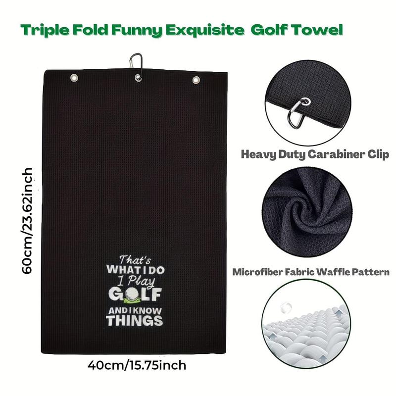 Letter Pattern Golf Towel, Portable Durable Funny Golf Towel, Golf Accessories for Daily Use, Gift for Golf Lovers