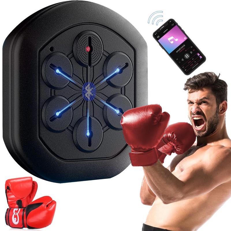 Smart Music Boxing Machine - Wall-Mounted LED Wireless Trainer with Gloves for Amateur, Beginner, Adults, Home Workout, Gym - Space-Saving, Multi-Functional, High-Intensity Workout Companion boxing machine