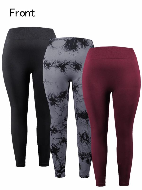  Tie Dye Print High Waist Sports Leggings, Sporty Comfy Breathable Skinny Pants for Yoga Gym Workout, Women's Sport & Outdoor Clothing for Spring & Fall