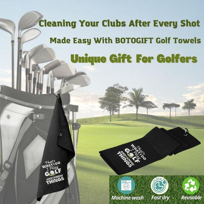 Letter Pattern Golf Towel, Portable Durable Funny Golf Towel, Golf Accessories for Daily Use, Gift for Golf Lovers