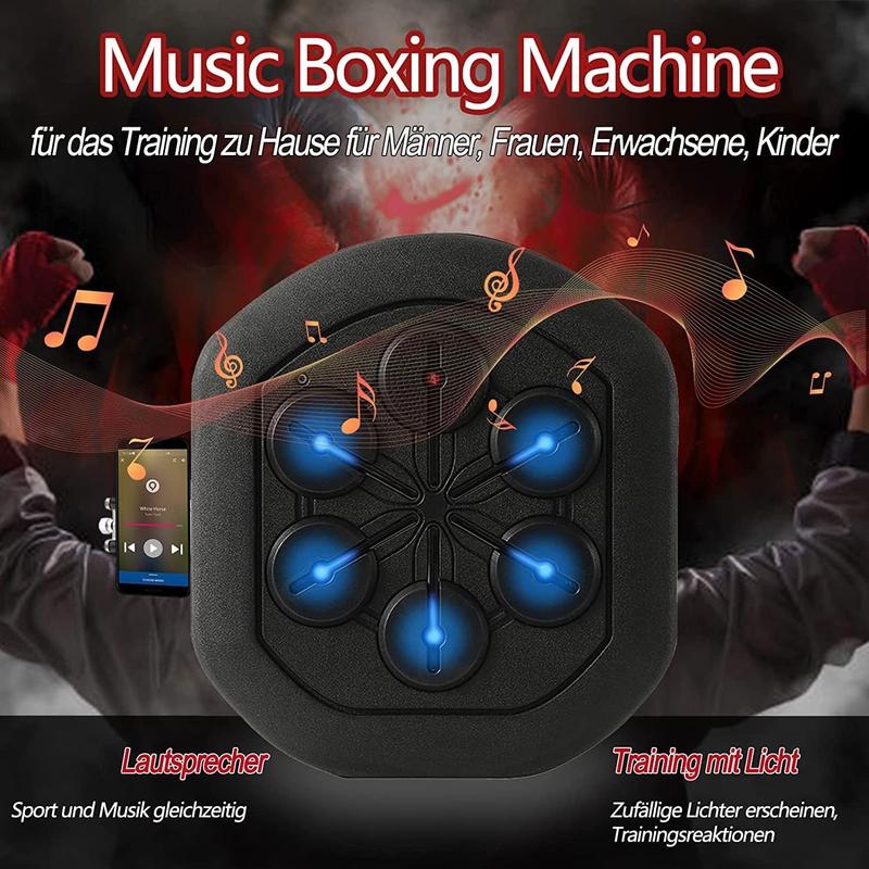 Smart Music Boxing Machine - Wall-Mounted LED Wireless Trainer with Gloves for Amateur, Beginner, Adults, Home Workout, Gym - Space-Saving, Multi-Functional, High-Intensity Workout Companion boxing machine