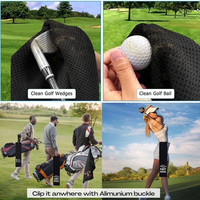 Letter Pattern Golf Towel, Portable Durable Funny Golf Towel, Golf Accessories for Daily Use, Gift for Golf Lovers