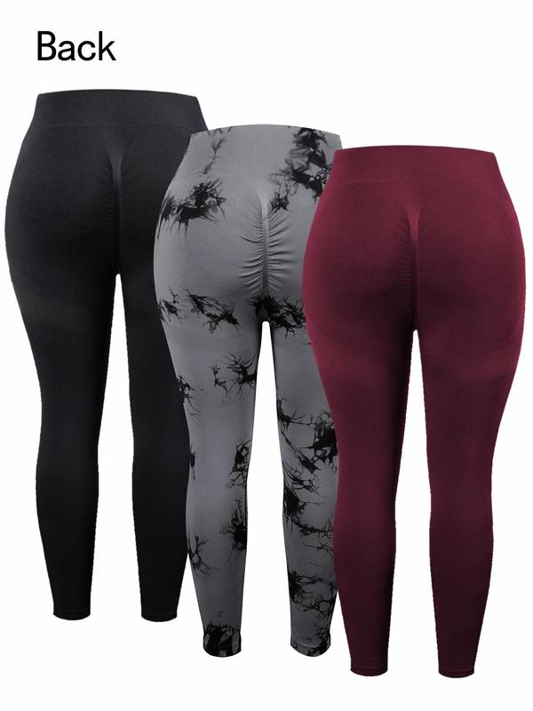  Tie Dye Print High Waist Sports Leggings, Sporty Comfy Breathable Skinny Pants for Yoga Gym Workout, Women's Sport & Outdoor Clothing for Spring & Fall