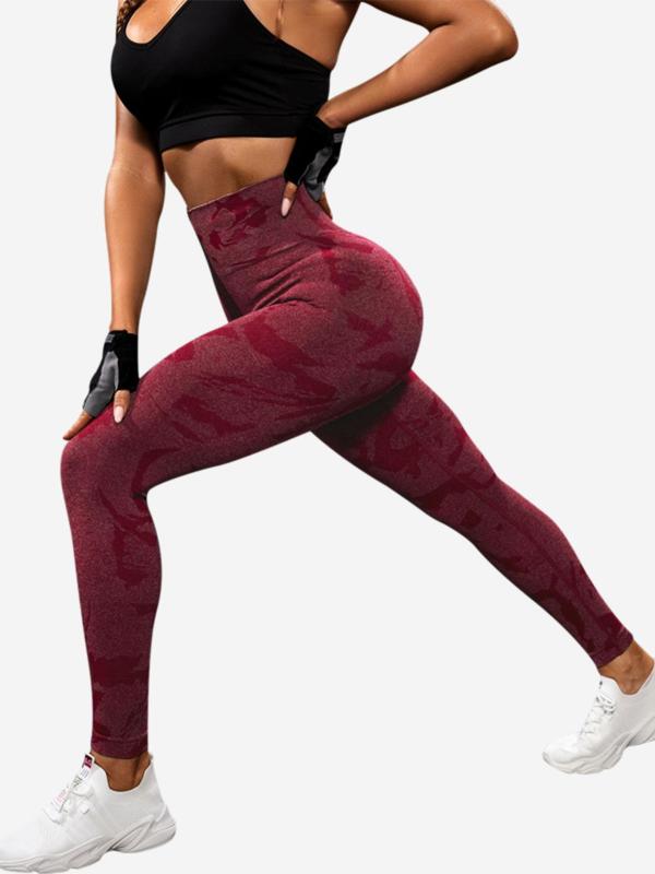 Women's Camo Print High Waist Sports Leggings, Casual Comfy Breathable Skinny Pants for Yoga Gym Workout Running, Women Sport & Outdoor Clothing for All Seasons