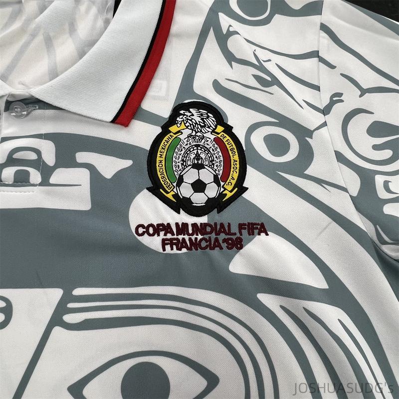 1998 Mexico Soccer National Team Home Green Nostalgia Soccer Jersey Classic Breathable Quick Dry Soccer Jersey