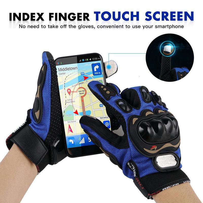 Motorcycle Full Finger Gloves, 1 Pair Breathable Touch Screen Gloves, Motorcycle Riding Gloves, Outdoor Cycling Gloves For Men & Women