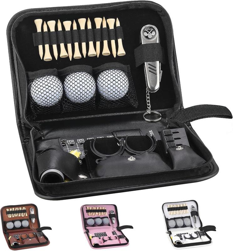 Golf Gifts for Men and Women,Golf Accessories Set with Hi-End Case,Golf Balls,Golf Tees,Golf Multifunctional Divot Tool,Rangefinder Golf Brush,Golf ScorerGolf Ball Clamp