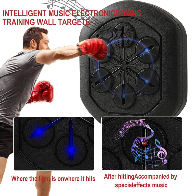 Smart Music Boxing Machine - Wall-Mounted LED Wireless Trainer with Gloves for Amateur, Beginner, Adults, Home Workout, Gym - Space-Saving, Multi-Functional, High-Intensity Workout Companion boxing machine