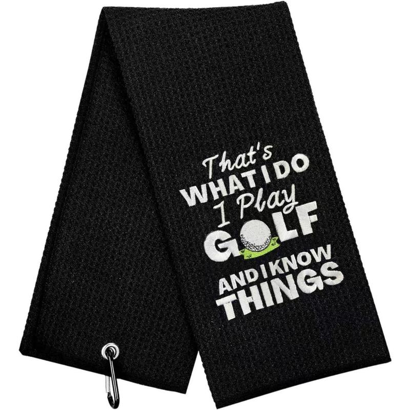 Letter Pattern Golf Towel, Portable Durable Funny Golf Towel, Golf Accessories for Daily Use, Gift for Golf Lovers