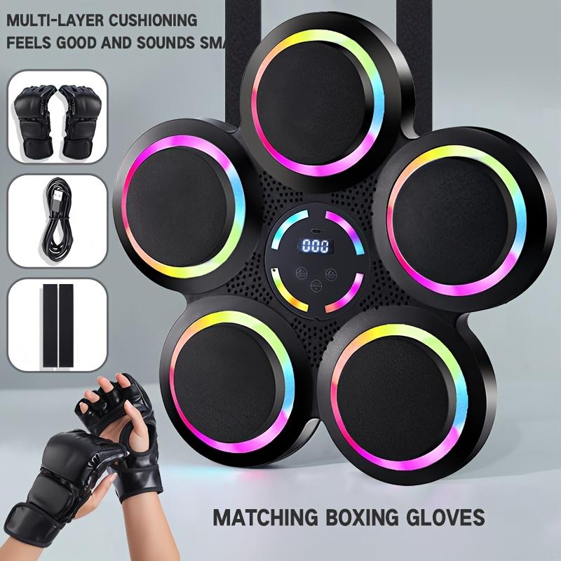 Height Adjustable Intelligent Music Boxing Machine with 9 Speed Modes, 25M Wireless Music Connection, LED Counting, and Boxing Gloves - Wall Mounted Sports Trainer