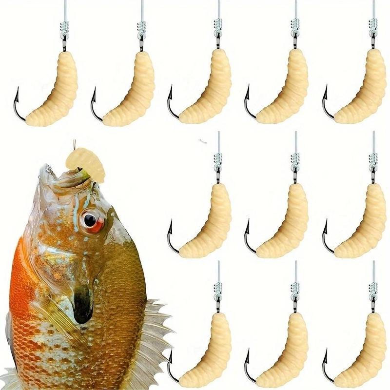 Artificial Fishing Lure, 50pcs set Realistic Rubber Fishing Bait, Fishing Maggots, Bulk Fishing Grubs for Trout, Crappie, Pan Fish, Bluegill