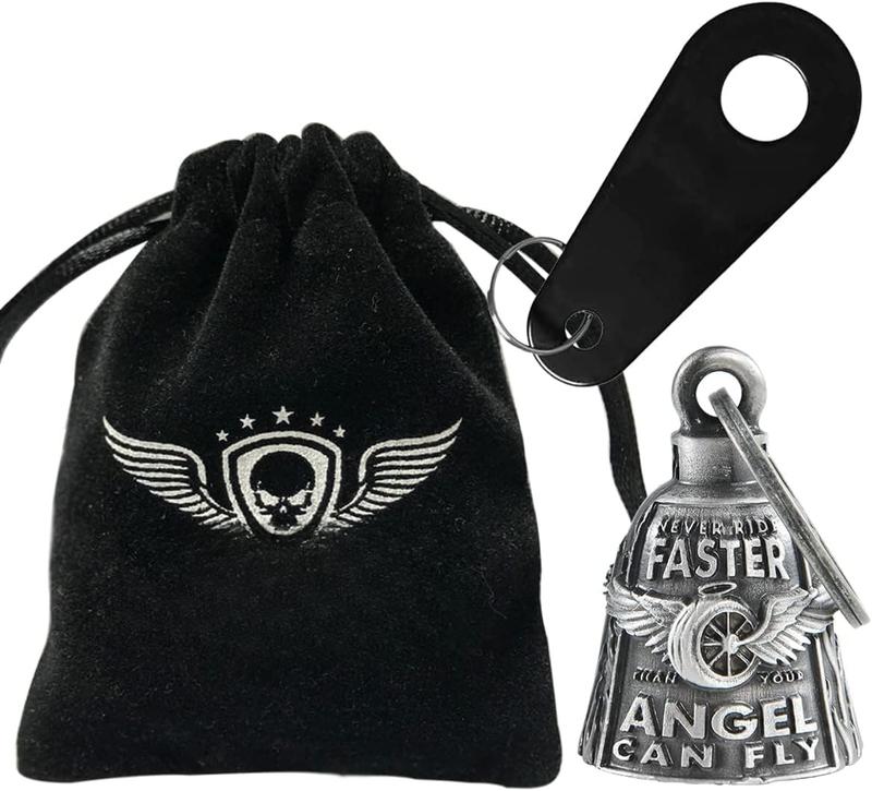 Bell for Bikers Women Men W Hanger, Biker Bell for Riders, Good Luck Riding Bell  Accessories