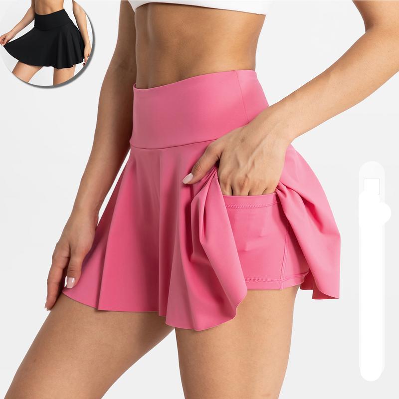 Summer Womens Running Shorts with Pockets High Waisted Athletic Gym Workout Shorts