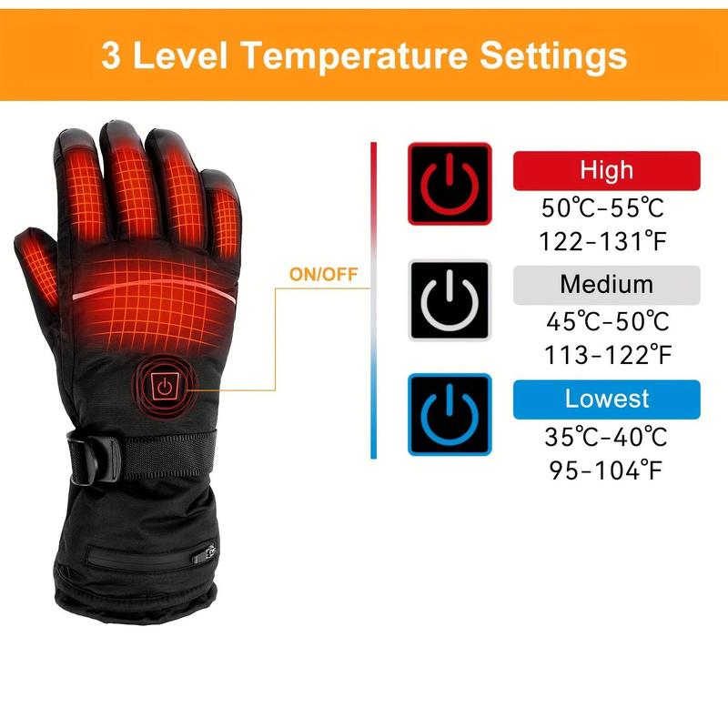 Heated Fishing Gloves, Touch Screen Heated Gloves, Outdoor Sports Gloves for Fishing, Cycling, Skiing, Hiking, Hunting