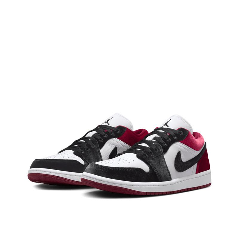 Women's Jordan 1 Low SE Black Black-White-Team Red (FZ3242 001)