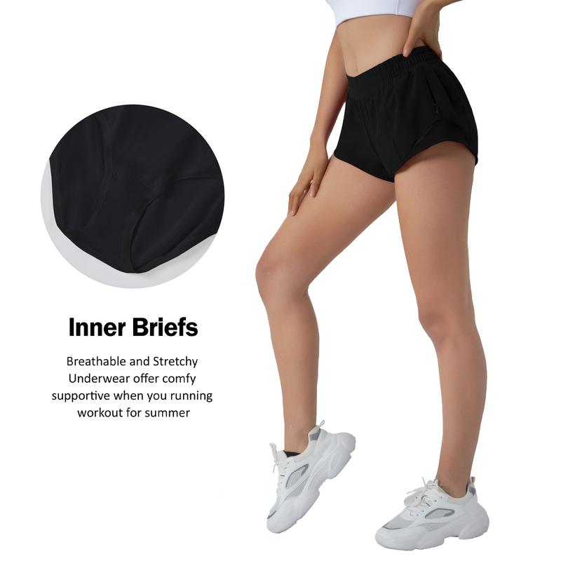 Running Shorts for Women,Quick Dry Athletic Sports Shorts Lightweight Active Workout Gym Shorts with Zip Pocket Water-Resistant Breathable Comfortable