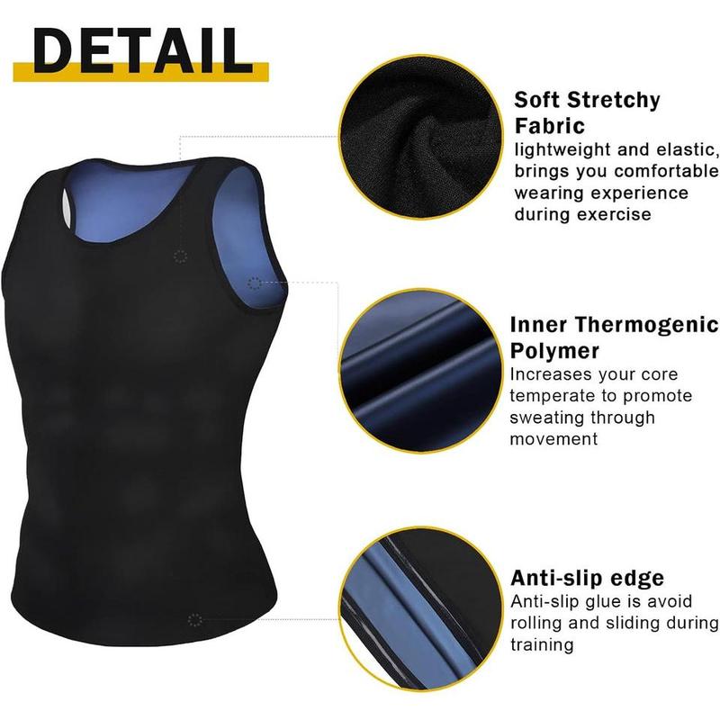 Sauna Suit Sweat Waist Trainer Vest for Men Sweat Workout Tank Top Shaper