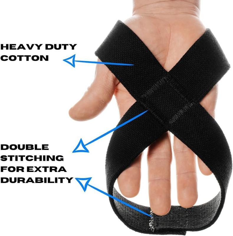 Figure 8 Lifting Wrist Straps for Weightlifting - Hand Straps for Powerlifting, Weight Lifting Wraps, building Functional Cross  Deadlift Gym Bar