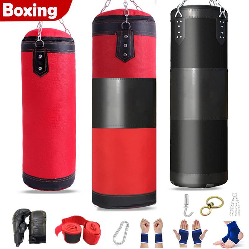 Hanging Punching Bag for Adults - Oxford Boxing Bag Set with Unfilled Punching Bag, Boxing Gloves & Hand Wraps - Versatile Boxing Training Equipment for Kick Boxing Karate & More