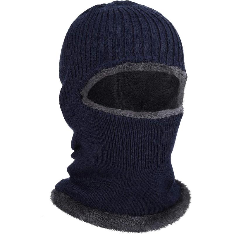 Ski Mask for Men Winter Knitted Full Face Mask Balaclava Hats 1 Hole Ski Mask Fleece for Men Women Winter Favors