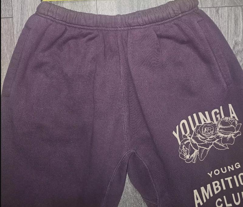 YoungLA Purple Immortal Jogger Pants for Men - Large Size, Stretch Pants with Pockets for Gym and Running