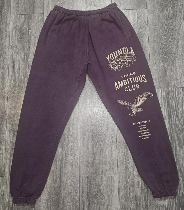 YoungLA Purple Immortal Jogger Pants for Men - Large Size, Stretch Pants with Pockets for Gym and Running