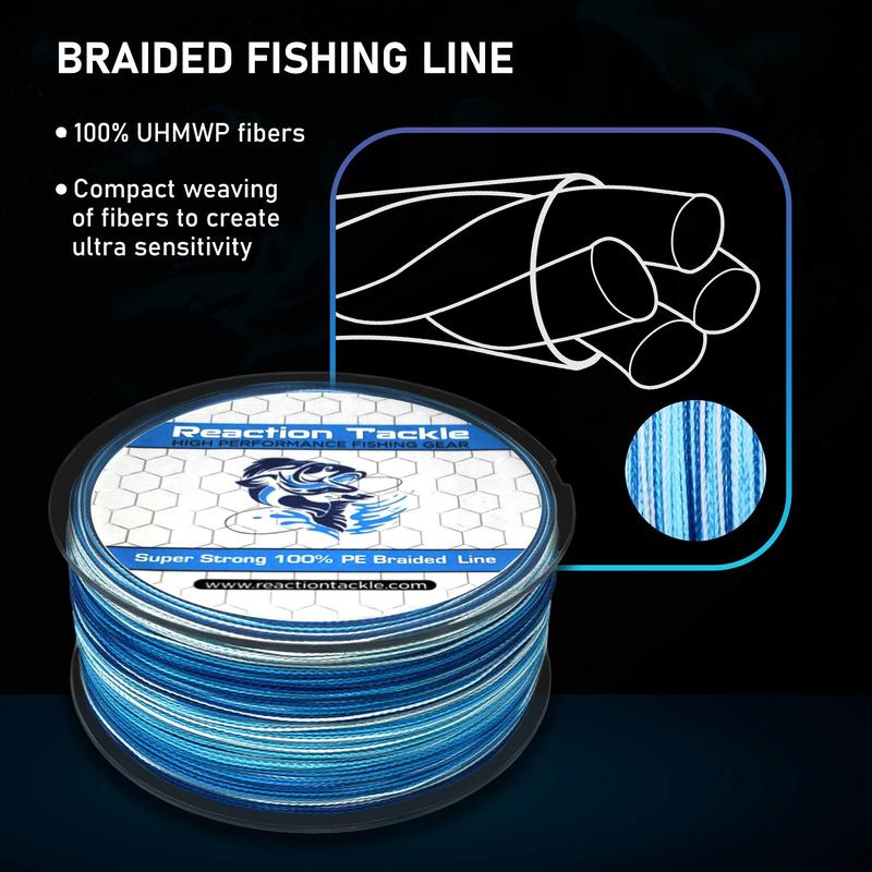 Reaction Tackle Braided Fishing Line- Hi-Vis Green