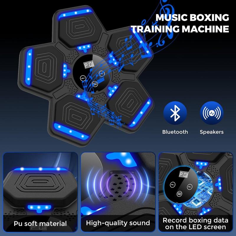 LOLBOX Musical Boxing Machine with Boxing Gloves 2024, Wall Mounted Boxing Machine with LED, Musical Boxing Target Bluetooth Fitness Striking Equipment for All Ages (Upgraded)