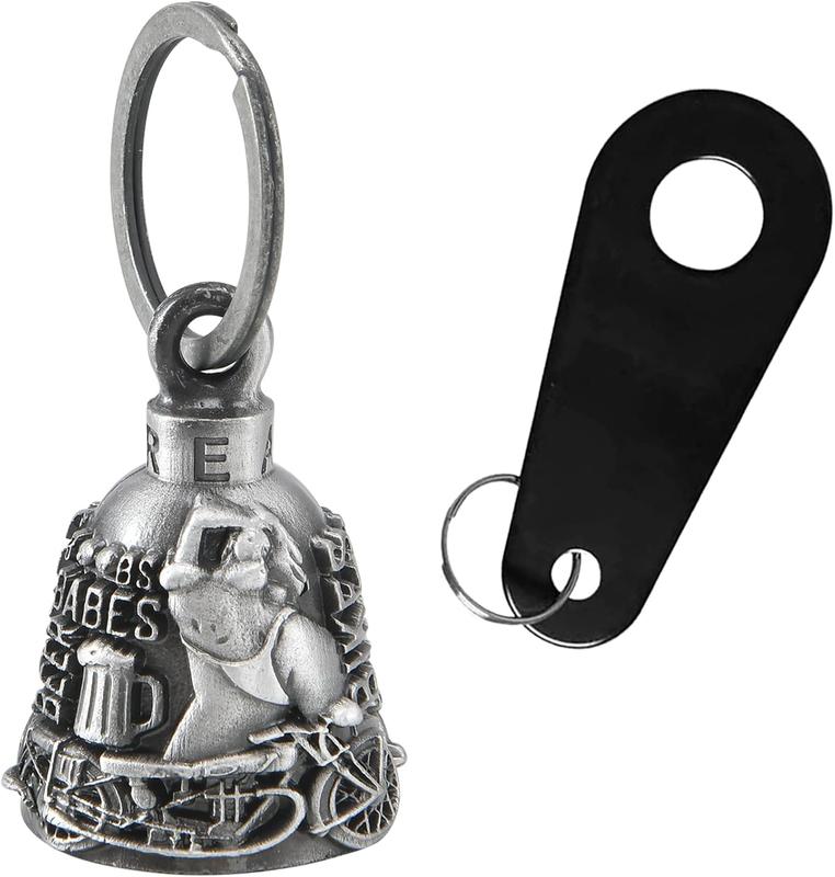 Bell for Bikers Women Men W Hanger, Biker Bell for Riders, Good Luck Riding Bell  Accessories