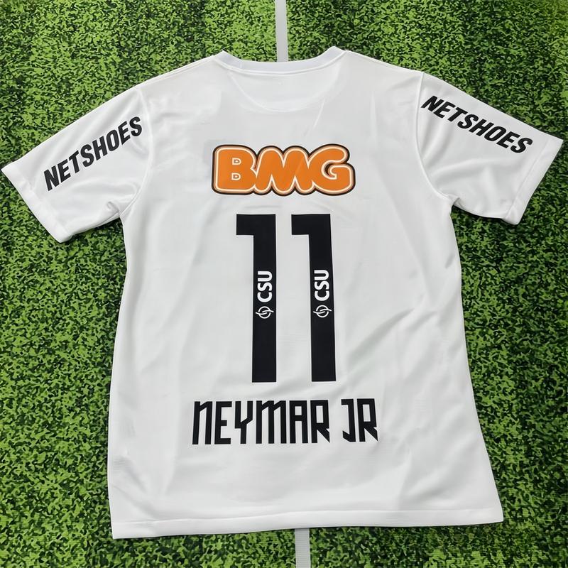 11-12 FC Home Short Sleeve Jersey NO.11 Neymar Retro Soccer Jersey White Fans Version