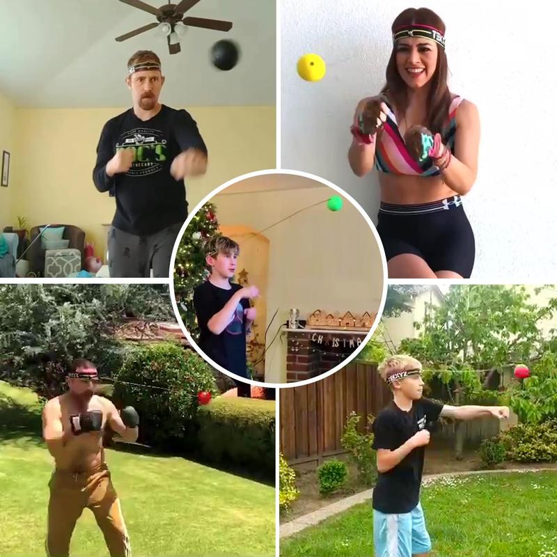 Boxing Reflex Ball Family Pack, 4 Different Boxing Ball with Headband, Perfect for Reaction, Agility, Punching Speed, Fight Skill and Hand Eye Coordination Training