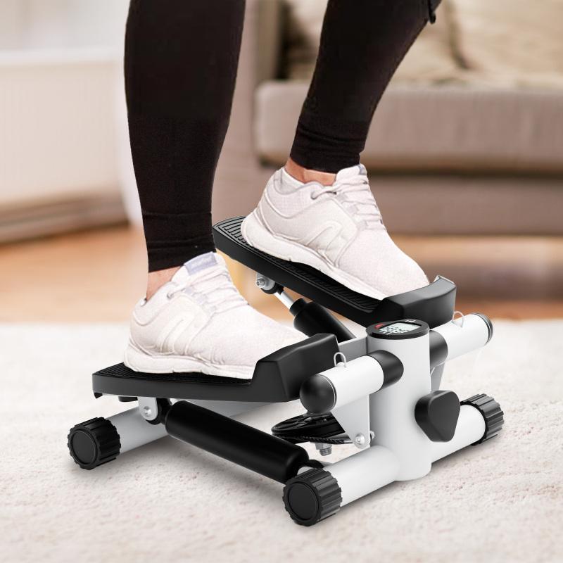 Mini Fitness Stepper, Hydraulic Fitness Stepper with Resistance Bands and Display, Silent Design, Weight Capacity 300LBS, Portable Stepper for Total Body Workout,11.3