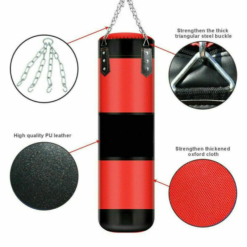 Hanging Punching Bag for Adults - Oxford Boxing Bag Set with Unfilled Punching Bag, Boxing Gloves & Hand Wraps - Versatile Boxing Training Equipment for Kick Boxing Karate & More