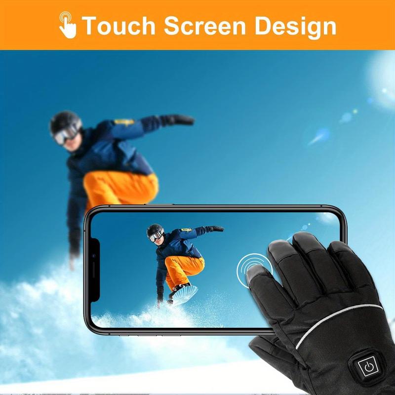 Heated Fishing Gloves, Touch Screen Heated Gloves, Outdoor Sports Gloves for Fishing, Cycling, Skiing, Hiking, Hunting