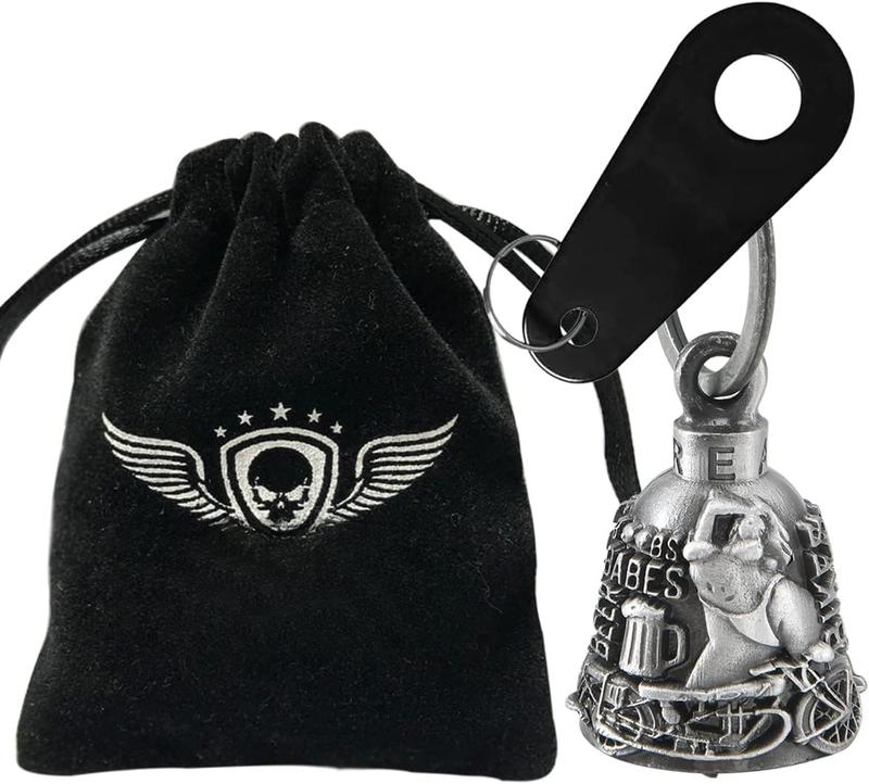 Bell for Bikers Women Men W Hanger, Biker Bell for Riders, Good Luck Riding Bell  Accessories