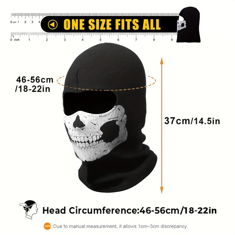 1pc Ghost Skull Balaclava Face Mask - Ultimate Windproof, UV, Sun, and Dust Protection for Outdoor Sports and Halloween Costumes - Ideal for Cycling, Motorcycle Riding, Tactical Activities, and Cold Weather Conditions