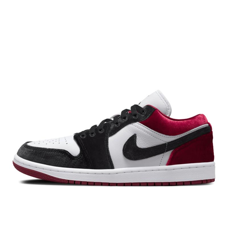 Women's Jordan 1 Low SE Black Black-White-Team Red (FZ3242 001)