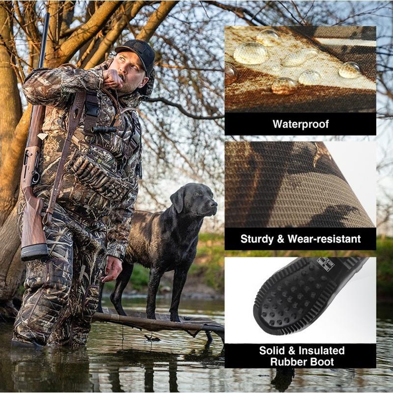 Greenstell Hunting Waders with Boot Hanger & 600G Insulation, Waterproof Cleated Neoprene Bootfoot Fishing Chest Waders