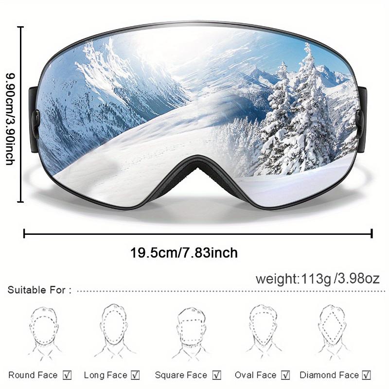 Keep warm Interchangeable Lens Ski Goggles for Adults - TPU Frame, PC Material, Anti-Fog, UV Protection, for Snowboarding, Skating, Skiing, Snowmobiling - Includes Night, Prescription Lens, Bag - Mixed Color