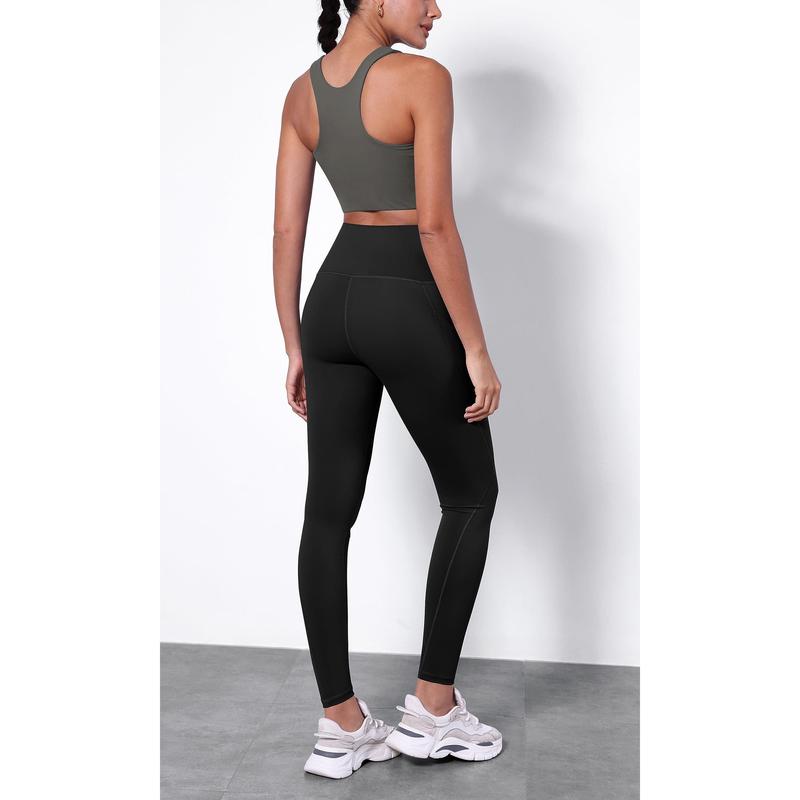 ODODOS Women's High Waisted Yoga Leggings with Pockets, Tummy Control Non See Through Workout Athletic Running Yoga Pants