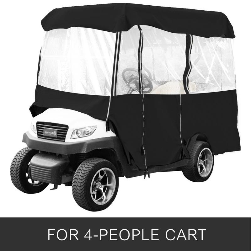 4 Passenger Golf Cart Cover Driving Enclosure Waterproof Person Roll-up Door