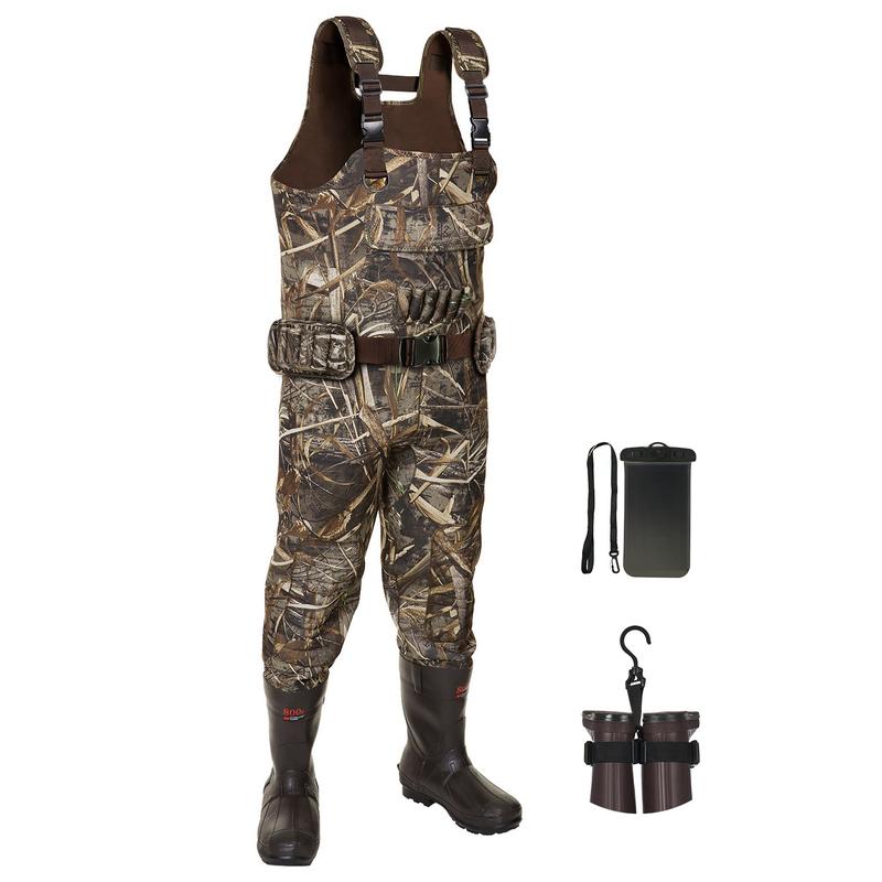 Greenstell Hunting Waders with Boot Hanger & 600G Insulation, Waterproof Cleated Neoprene Bootfoot Fishing Chest Waders